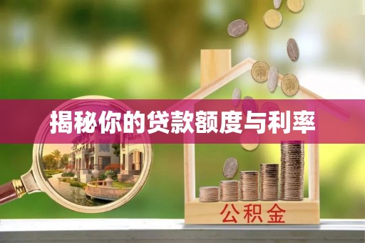 修武揭秘你的贷款额度与利率